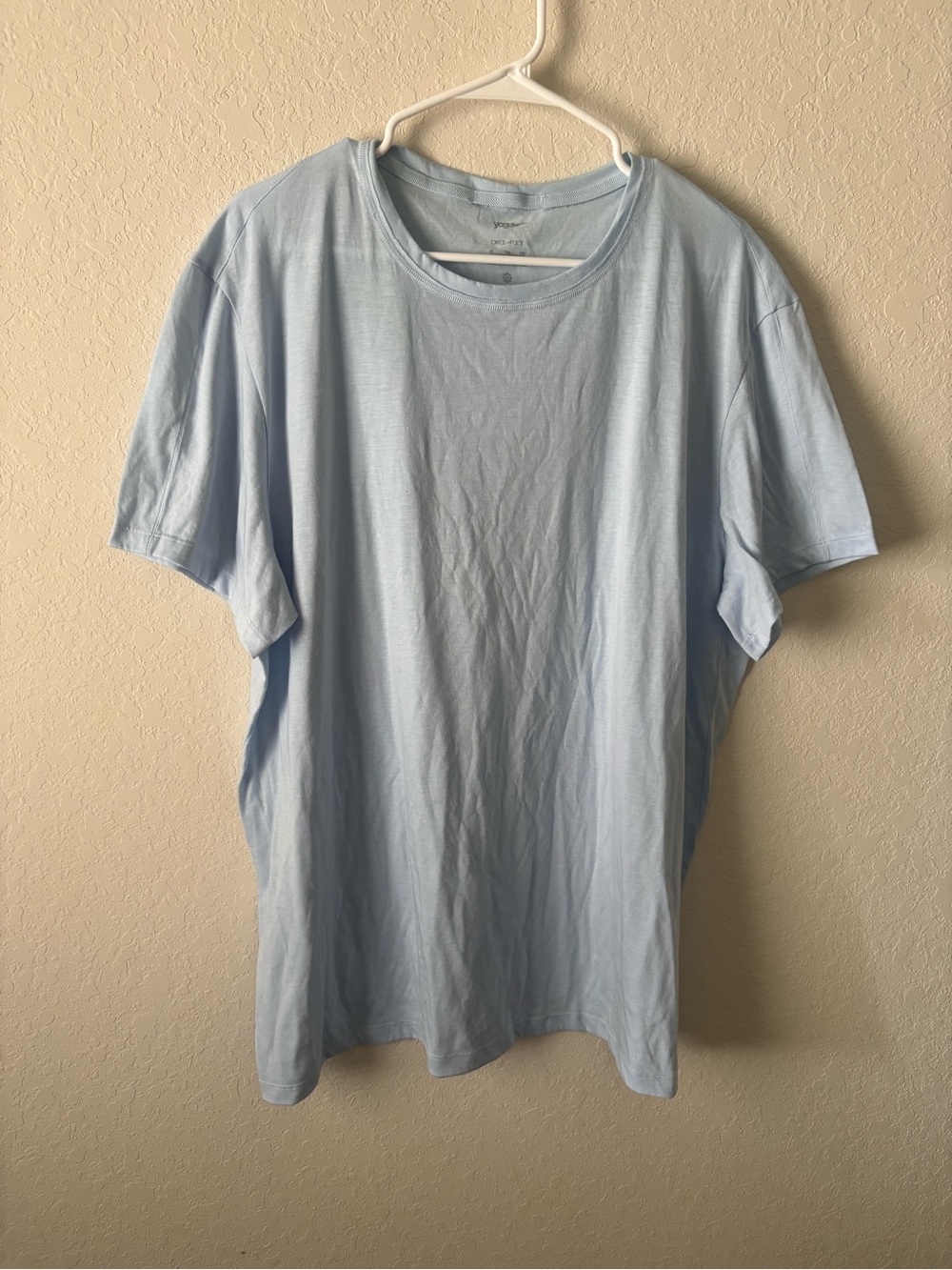 Nike Yoga Dri-FIT Tee Men's XL Celestine Blue Soft Tri Blend Workout Shirt